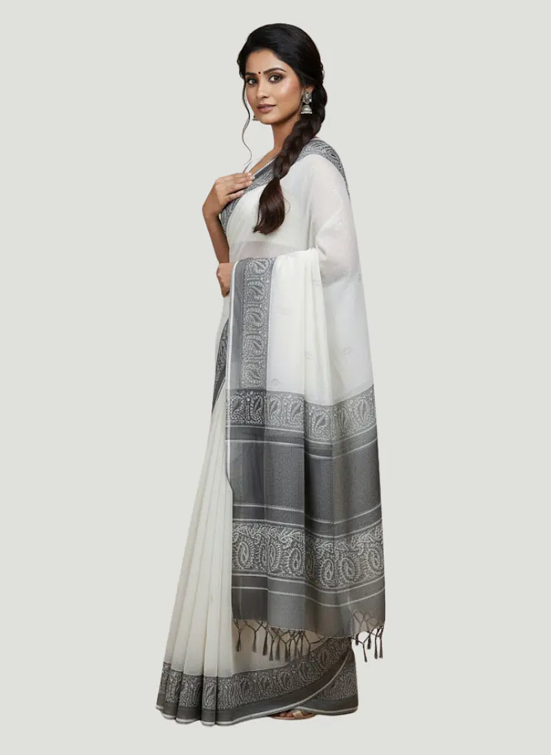 MAHESHWARI HANDLOOM COTTON SILK SAREE - Master