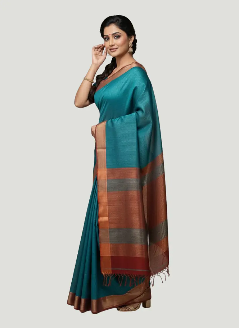 MAHESHWARI HANDLOOM COTTON SILK SAREE - Master