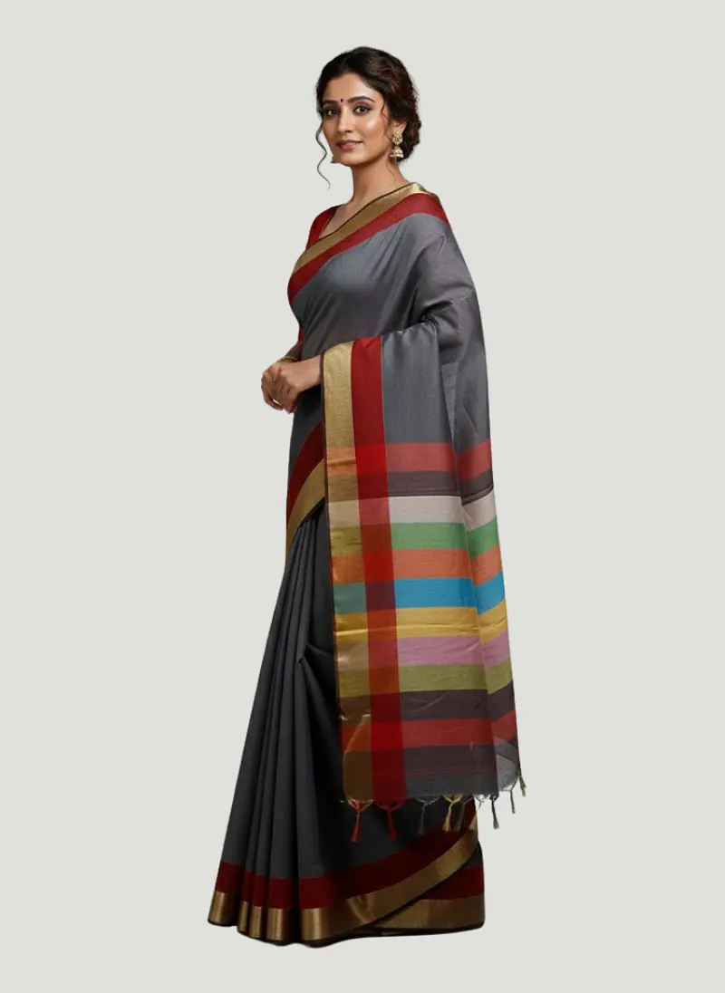 MAHESHWARI HANDLOOM COTTON SILK SAREE - Master