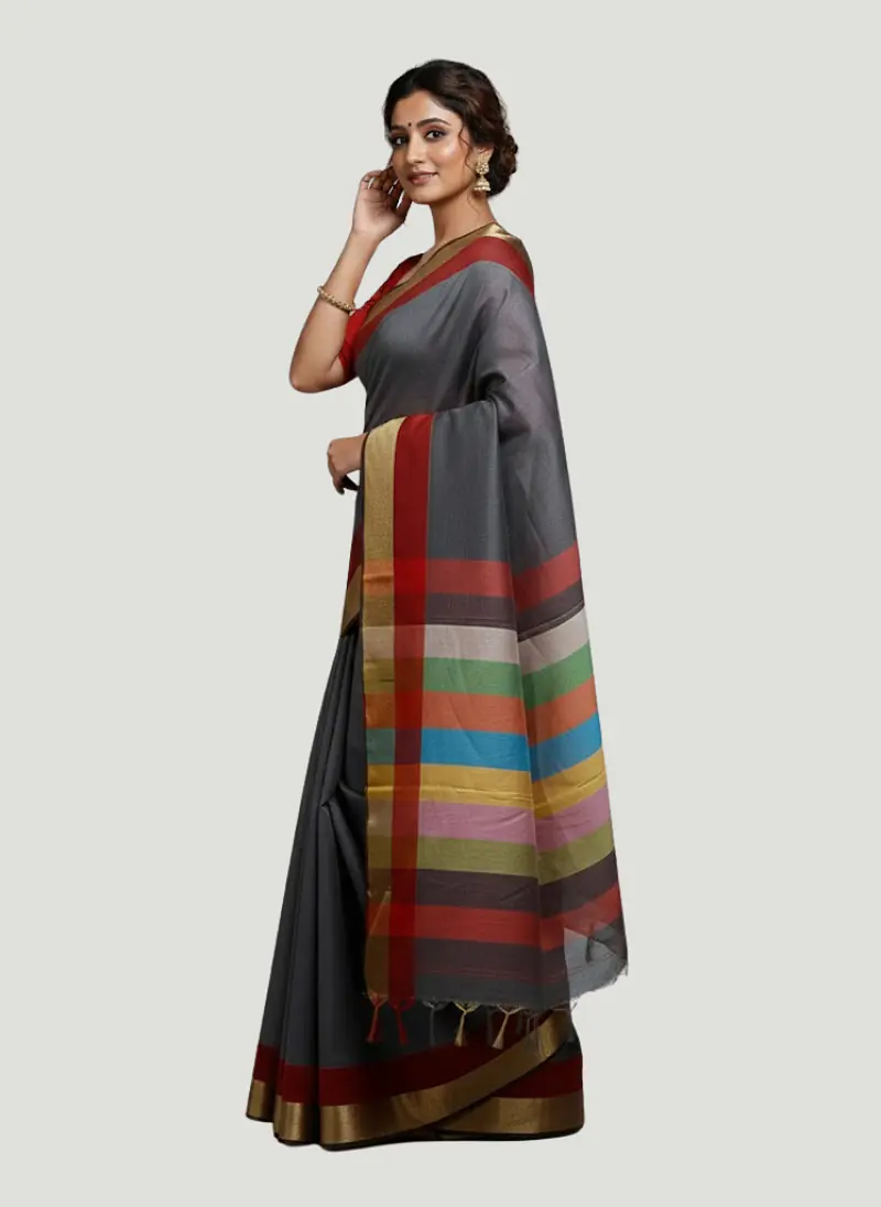 MAHESHWARI HANDLOOM COTTON SILK SAREE - Master
