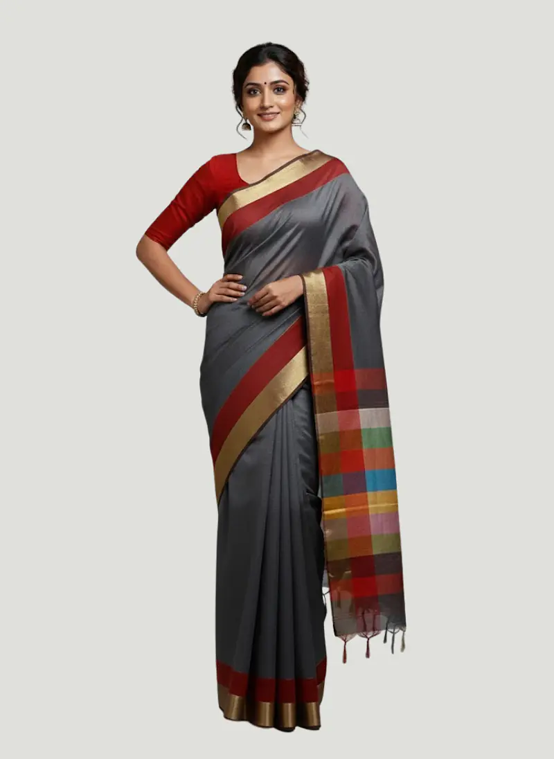 MAHESHWARI HANDLOOM COTTON SILK SAREE - Master