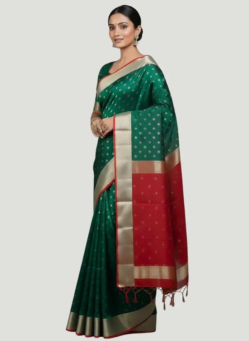 MAHESHWARI HANDLOOM COTTON SILK SAREE - Master