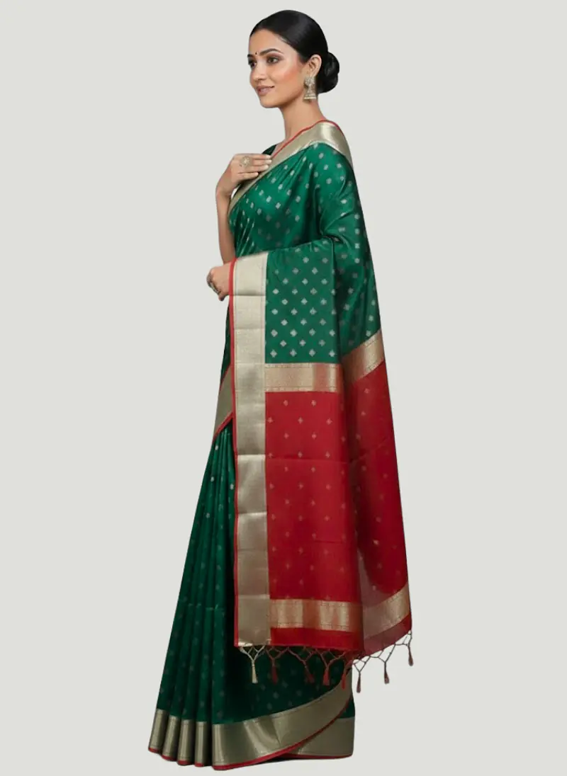 MAHESHWARI HANDLOOM COTTON SILK SAREE - Master