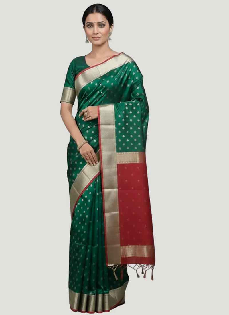 MAHESHWARI HANDLOOM COTTON SILK SAREE - Master