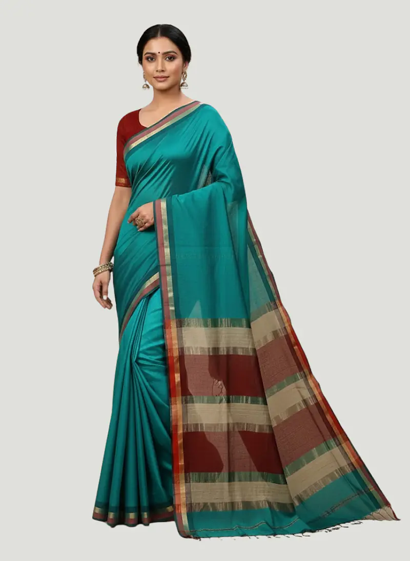 MAHESHWARI HANDLOOM COTTON SILK SAREE - Master