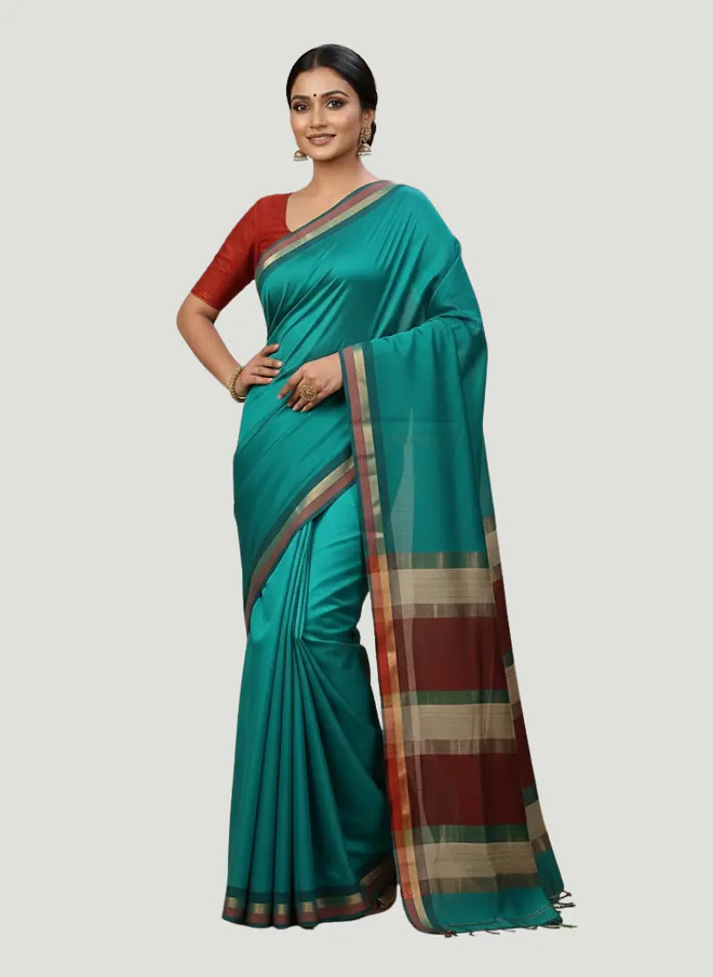 MAHESHWARI HANDLOOM COTTON SILK SAREE - Master