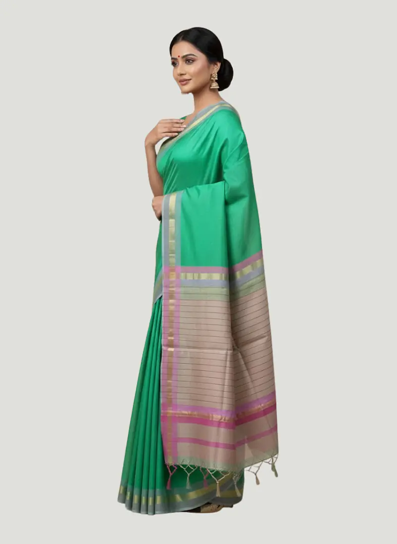 MAHESHWARI HANDLOOM COTTON SILK SAREE - Master