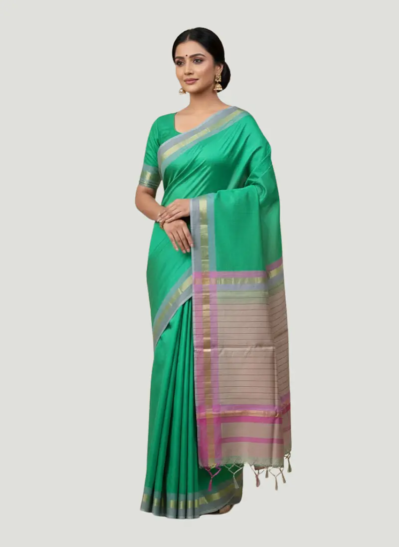 MAHESHWARI HANDLOOM COTTON SILK SAREE - Master