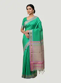 MAHESHWARI HANDLOOM COTTON SILK SAREE - Master