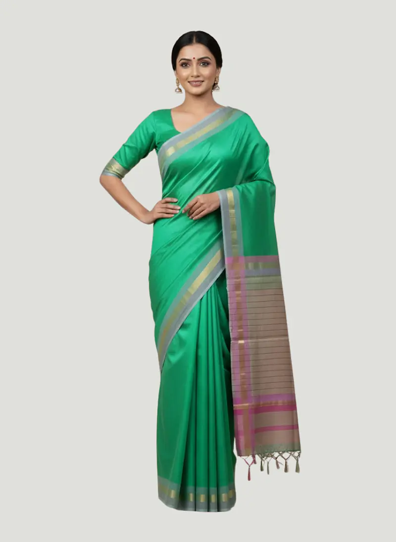 MAHESHWARI HANDLOOM COTTON SILK SAREE - Master