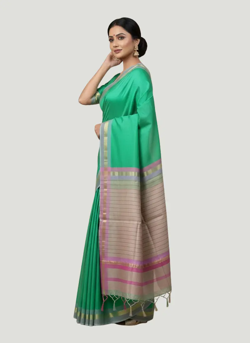 MAHESHWARI HANDLOOM COTTON SILK SAREE - Master