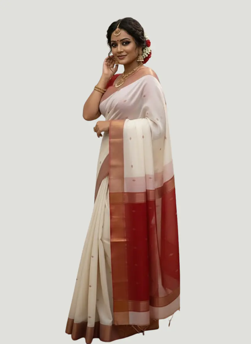 MAHESHWARI HANDLOOM COTTON SILK SAREE - Master