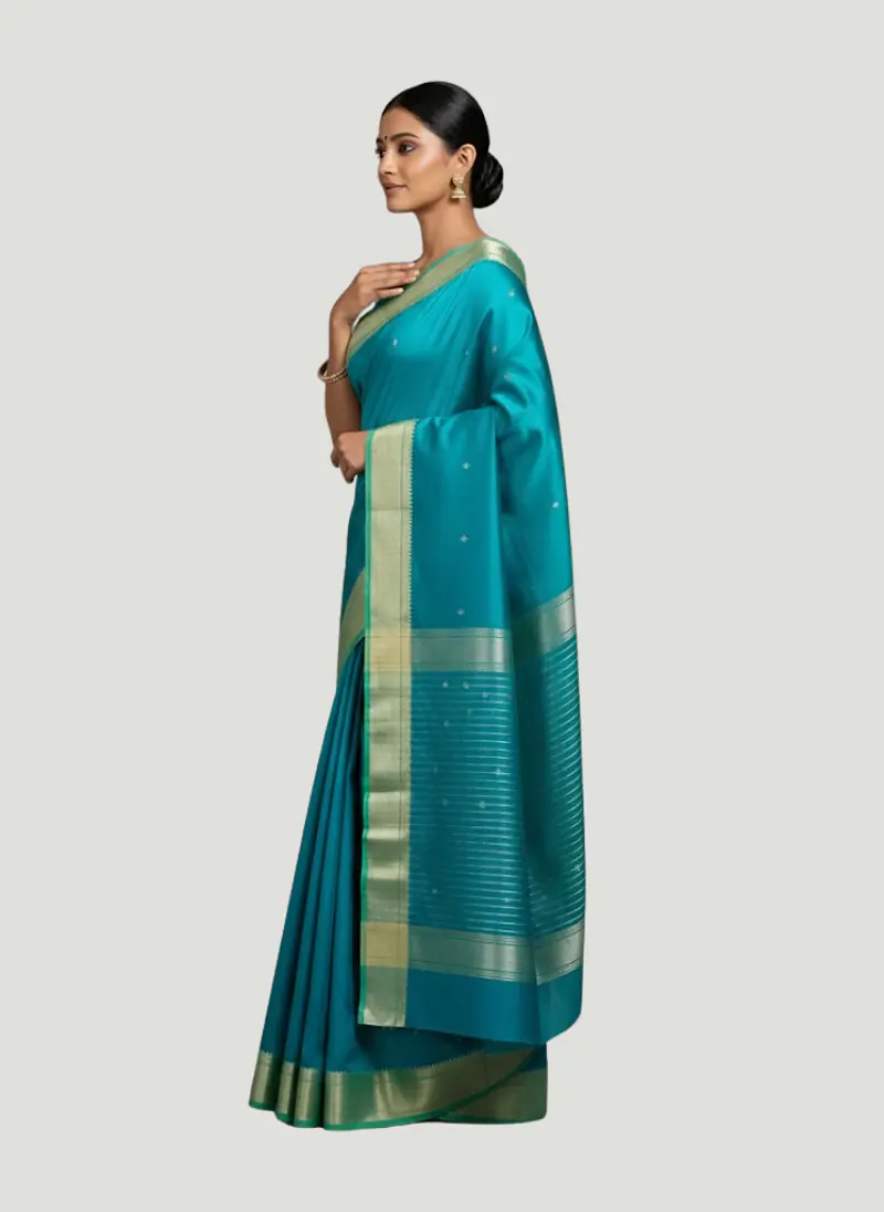 MAHESHWARI HANDLOOM COTTON SILK SAREE - Master