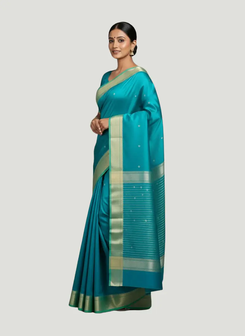 MAHESHWARI HANDLOOM COTTON SILK SAREE - Master