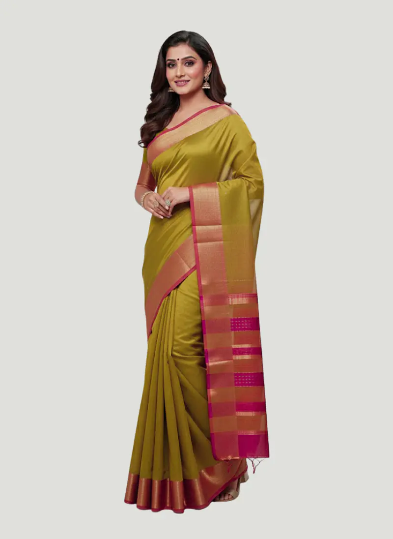 MAHESHWARI HANDLOOM COTTON SILK SAREE - Master