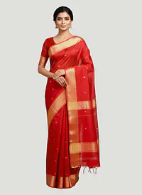MAHESHWARI HANDLOOM COTTON SILK SAREE - Master