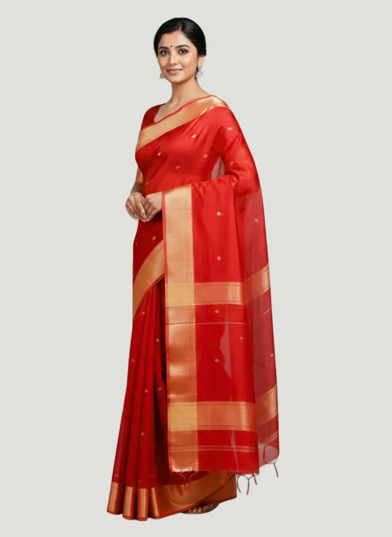 MAHESHWARI HANDLOOM COTTON SILK SAREE - Master