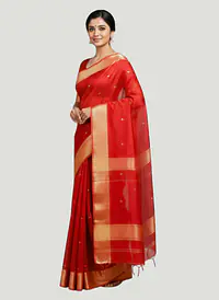 MAHESHWARI HANDLOOM COTTON SILK SAREE - Master