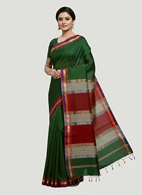 MAHESHWARI HANDLOOM COTTON SILK SAREE - Master