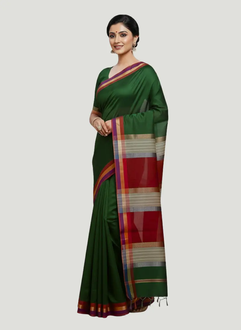 MAHESHWARI HANDLOOM COTTON SILK SAREE - Master
