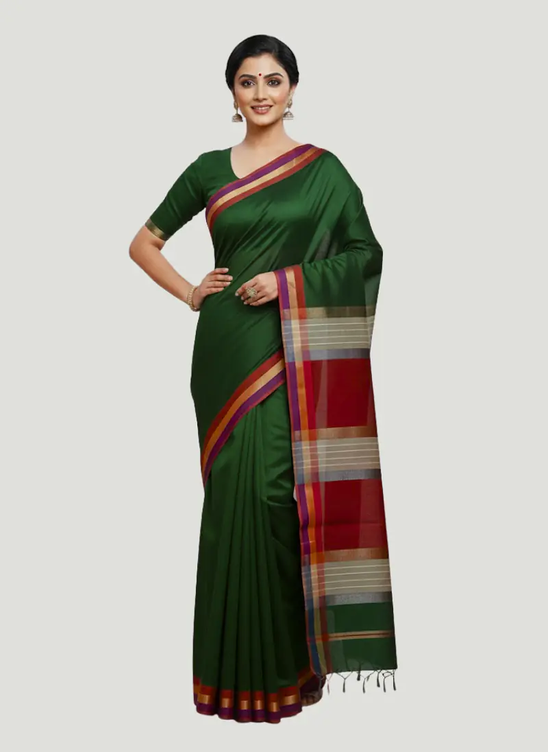 MAHESHWARI HANDLOOM COTTON SILK SAREE - Master