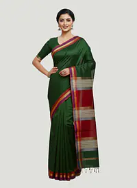 MAHESHWARI HANDLOOM COTTON SILK SAREE - Master