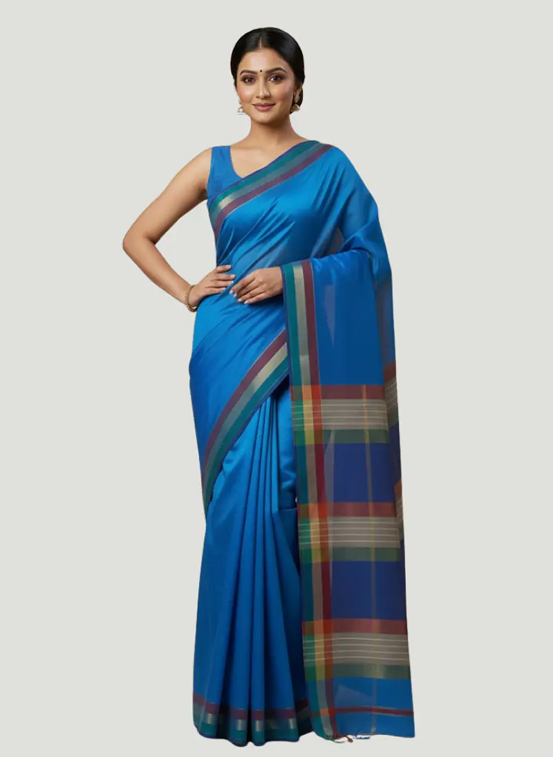 MAHESHWARI HANDLOOM COTTON SILK SAREE - Master