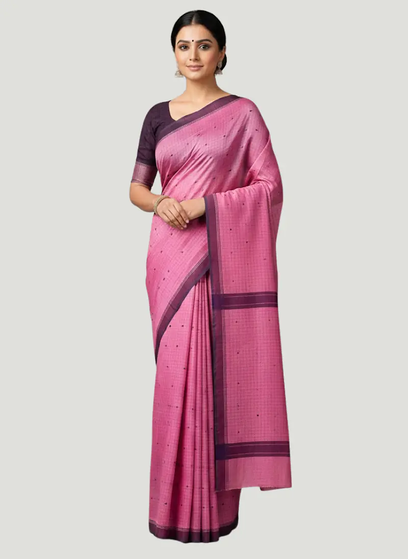 MAHESHWARI HANDLOOM COTTON SILK SAREE - Master