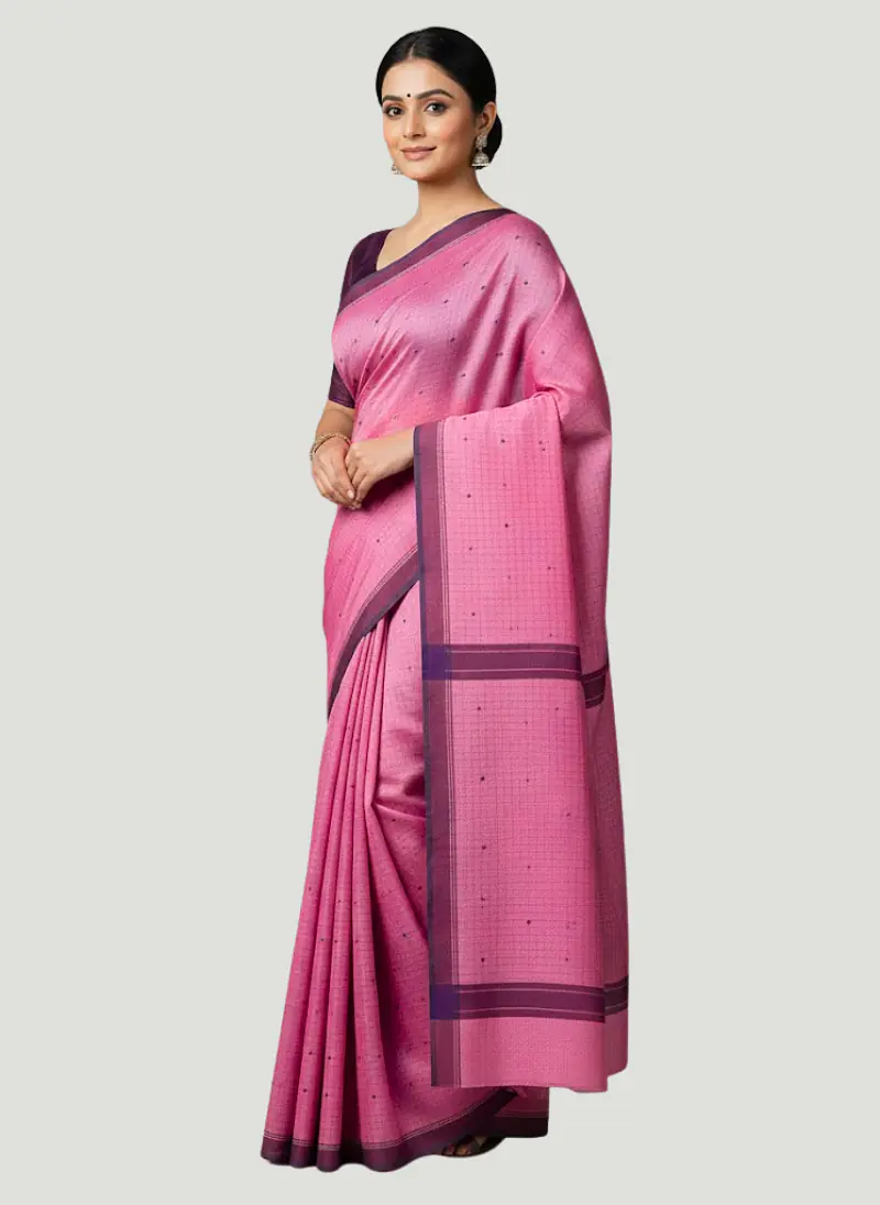 MAHESHWARI HANDLOOM COTTON SILK SAREE - Master