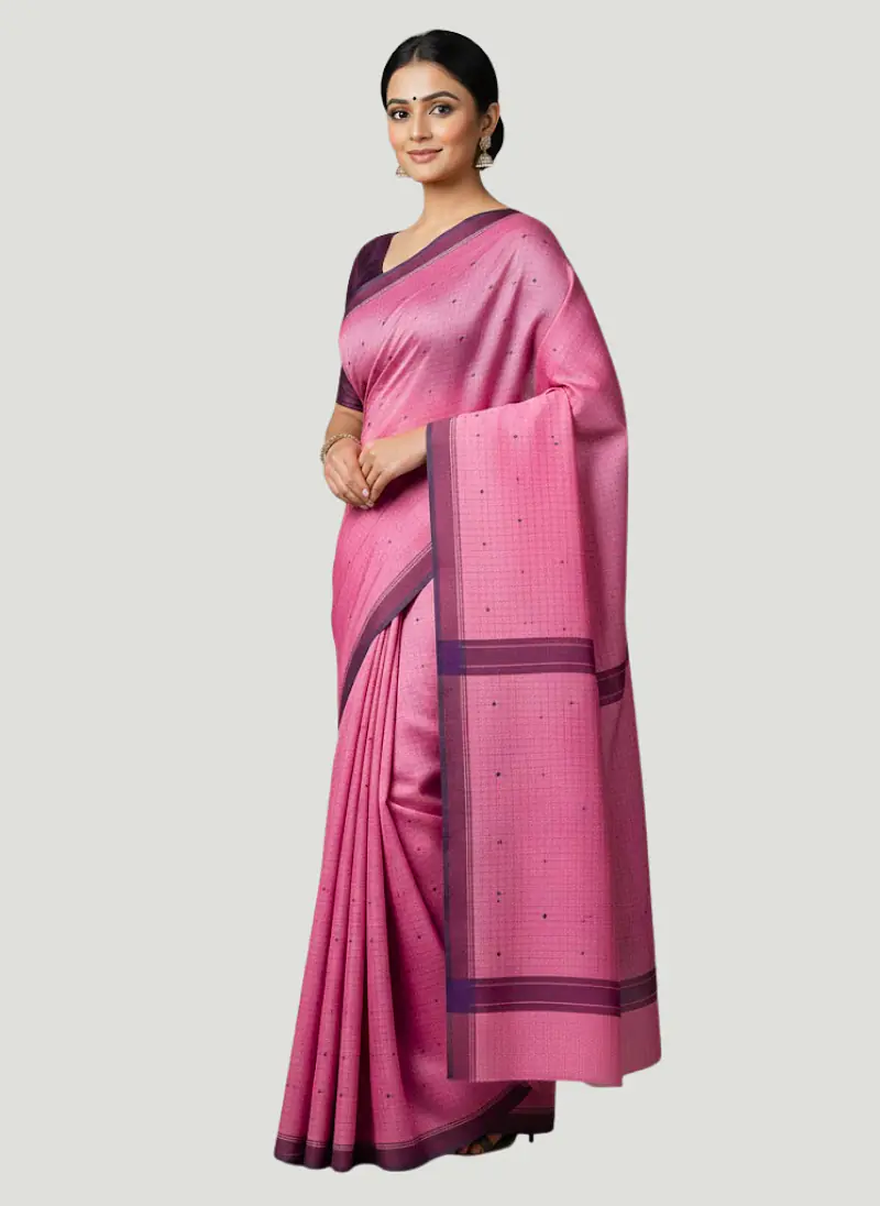 MAHESHWARI HANDLOOM COTTON SILK SAREE - Master