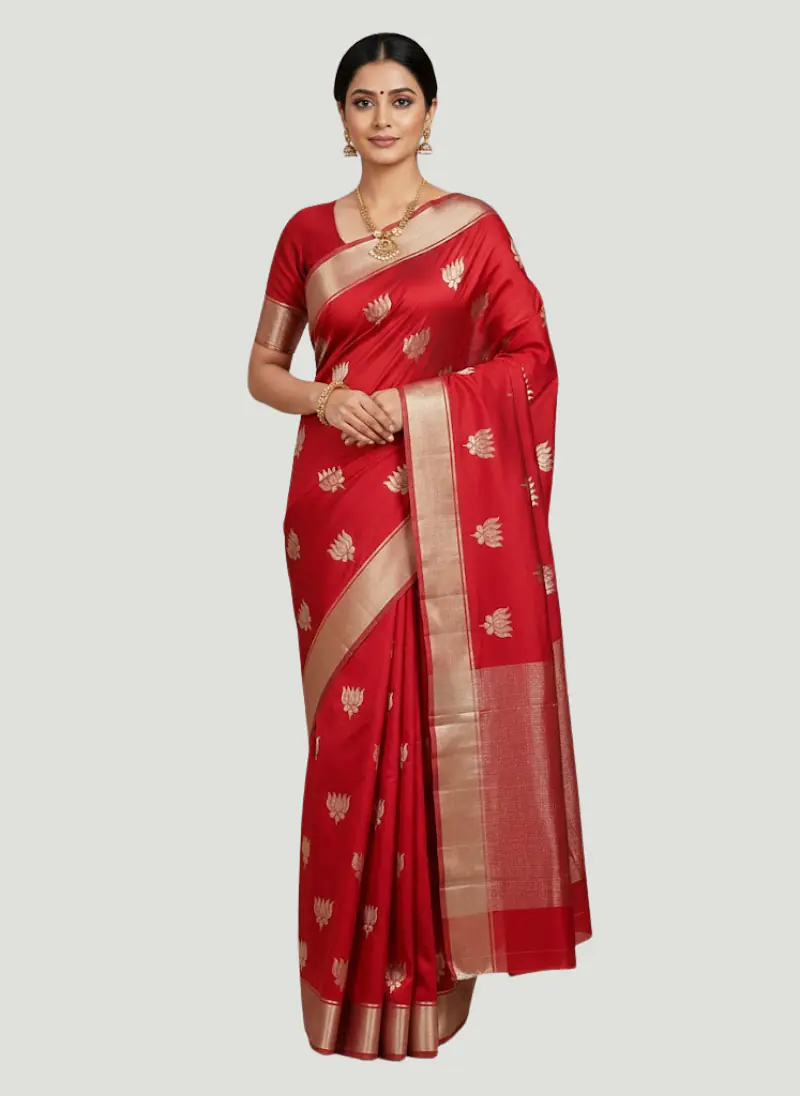 CHANDERI KAMAL BUTTA SAREE - Master