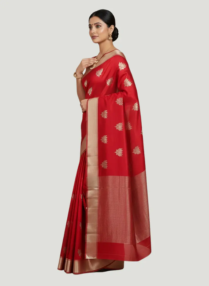 CHANDERI KAMAL BUTTA SAREE - Master