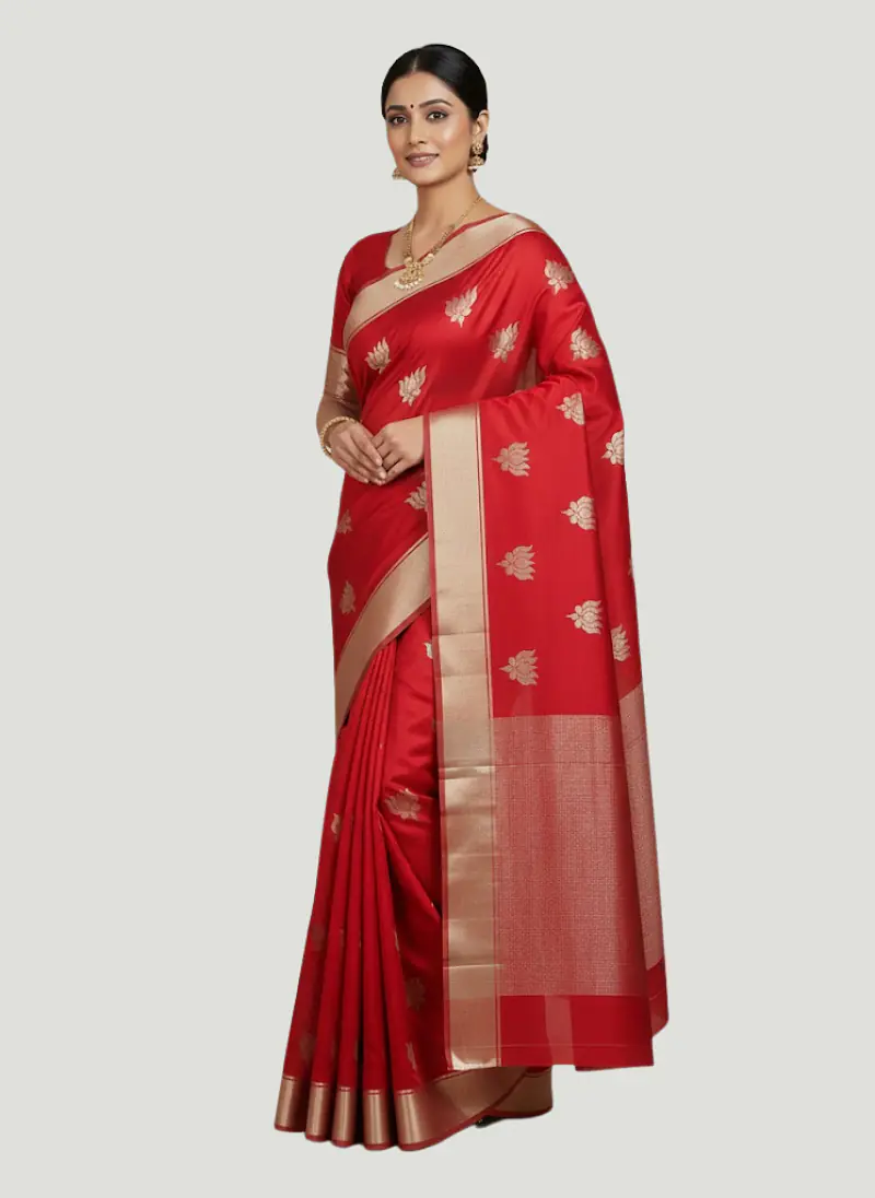 CHANDERI KAMAL BUTTA SAREE - Master