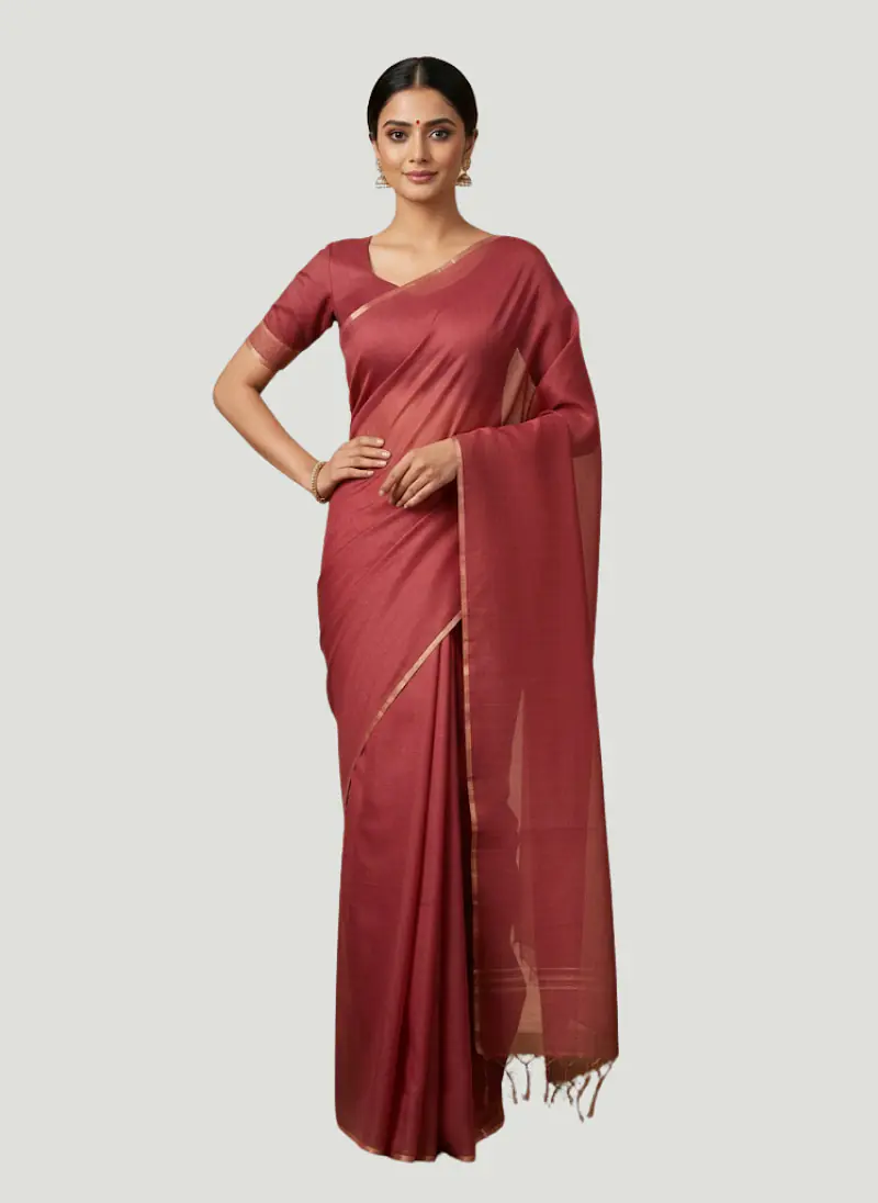 MAHESHWARI HANDLOOM COTTON SILK SAREE - Master