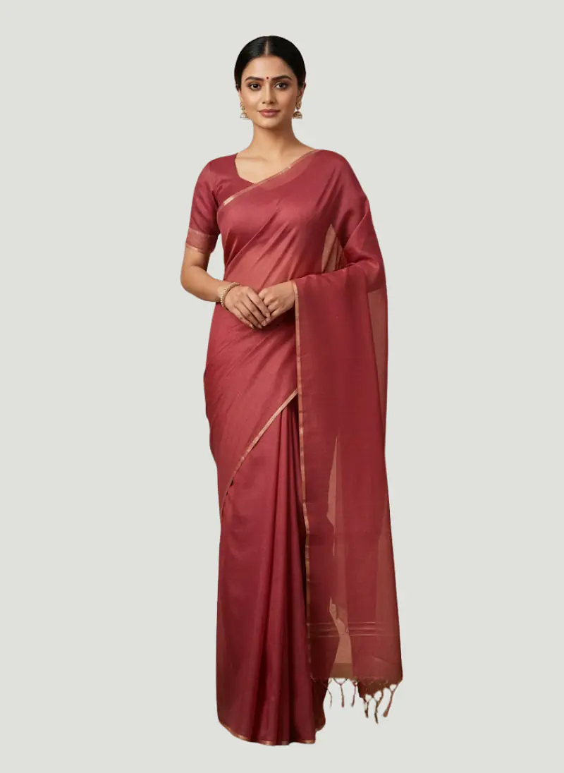 MAHESHWARI HANDLOOM COTTON SILK SAREE - Master