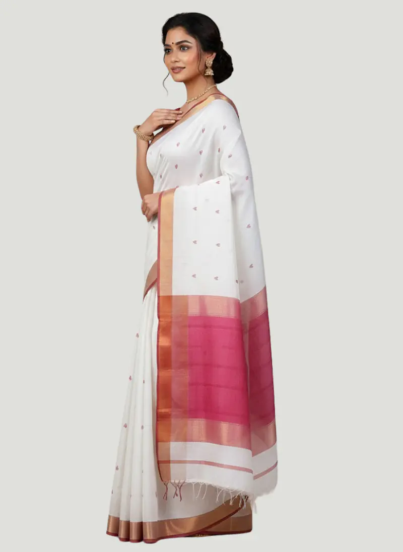 MAHESHWARI HANDLOOM COTTON SILK SAREE - Master