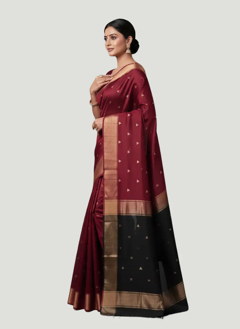 MAHESHWARI HANDLOOM COTTON SILK SAREE - Master