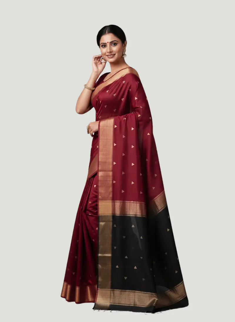 MAHESHWARI HANDLOOM COTTON SILK SAREE - Master