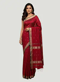 MAHESHWARI HANDLOOM COTTON SILK SAREE - Master