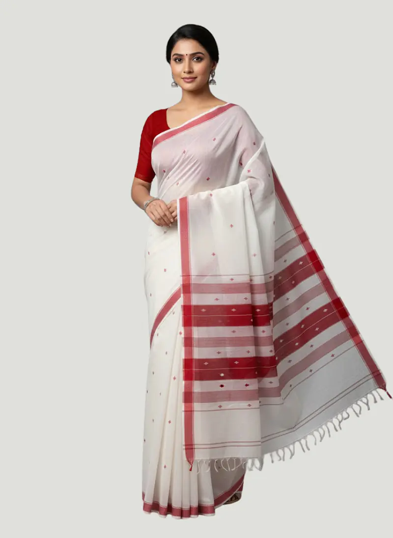 MAHESHWARI HANDLOOM COTTON SILK SAREE - Master