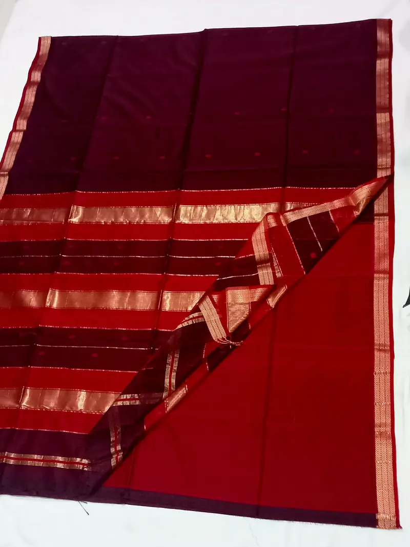 MAHESHWARI HANDLOOM COTTON SILK SAREE - Master
