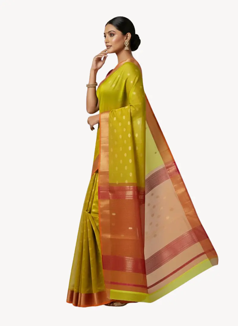MAHESHWARI HANDLOOM COTTON SILK SAREE - Master
