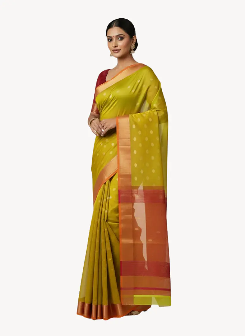MAHESHWARI HANDLOOM COTTON SILK SAREE - Master