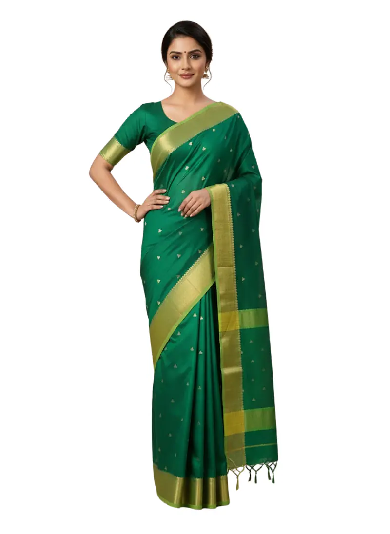 MAHESHWARI HANDLOOM COTTON SILK SAREE - Master