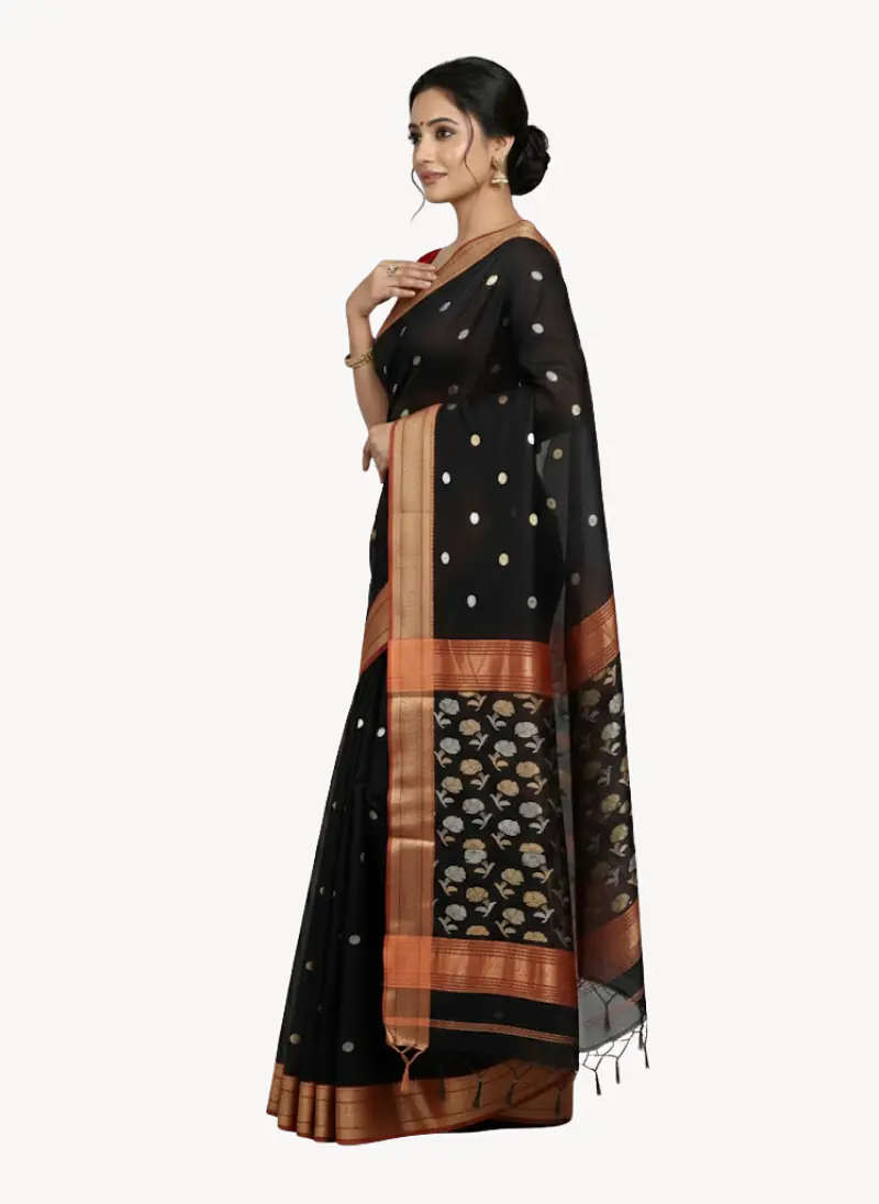 MAHESHWARI HANDLOOM COTTON SILK SAREE - Master