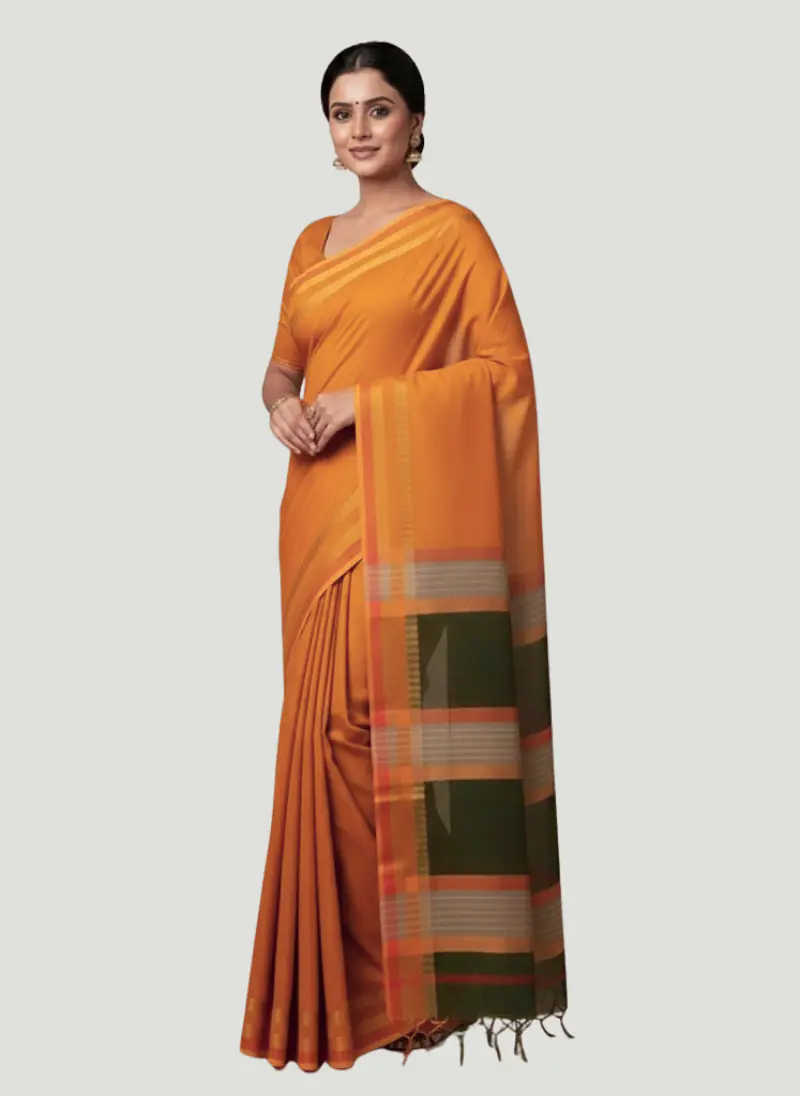 MAHESHWARI HANDLOOM COTTON SILK SAREE - Master