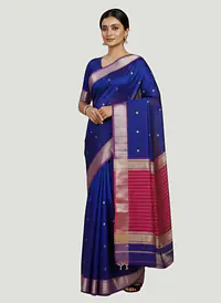 MAHESHWARI HANDLOOM COTTON SILK SAREE - Master