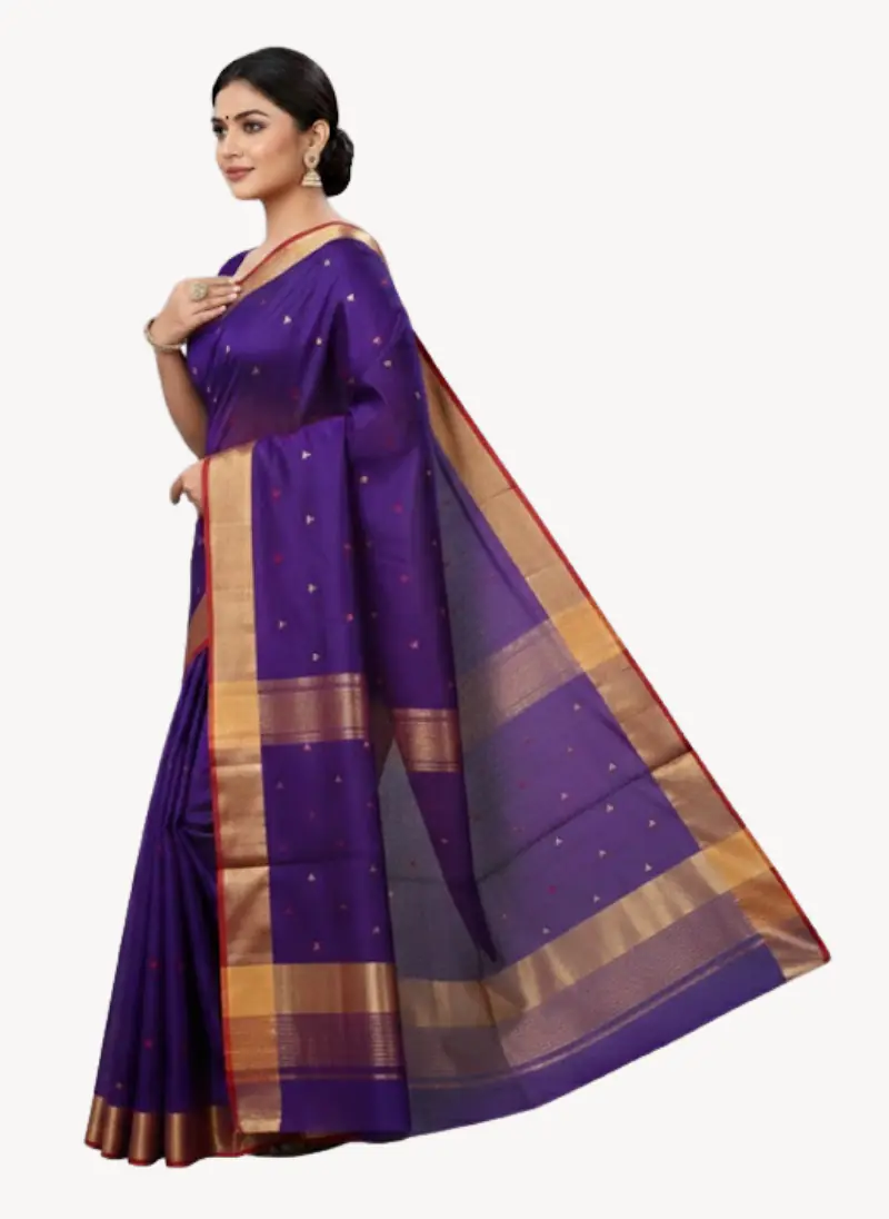 MAHESHWARI HANDLOOM COTTON SILK SAREE - Master