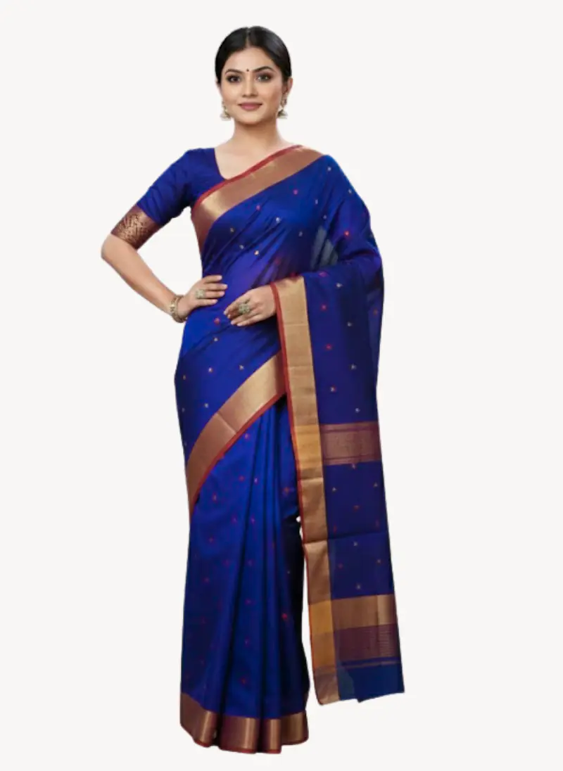 MAHESHWARI HANDLOOM COTTON SILK SAREE - Master
