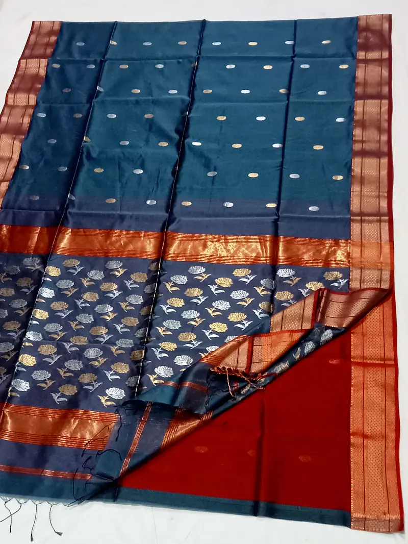 MAHESHWARI HANDLOOM COTTON SILK SAREE - Master